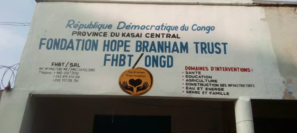 Hope Branham Trust Foundation Office in Kasai Centrale